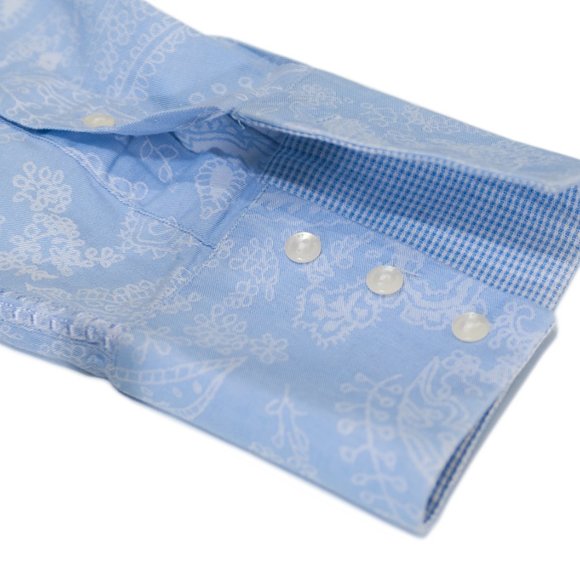 Robert Graham Blue Floral Paisley Embroidered Shirt - Picture 4 of 6